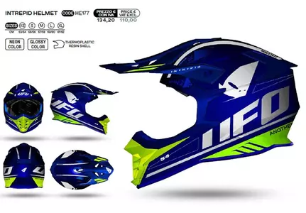 UFO Interpid modrožlutá fluo XL motocyklová krosová enduro přilba - HE177XL