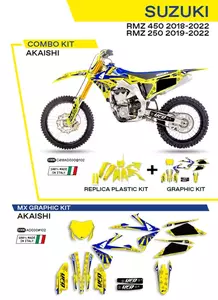 Akaishi Suzuki RMZ 250 19-22 RMZ 450 18-22 geltonos spalvos UFO plastikų ir faneros rinkinys - C418AD030102