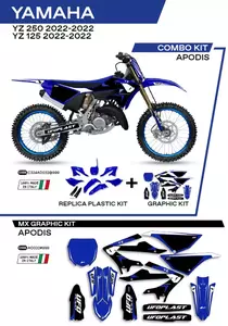 Set de materiale plastice și furnir UFO Apodis Yamaha YZ 125 250 22 alb albastru OEM - C324AD032999