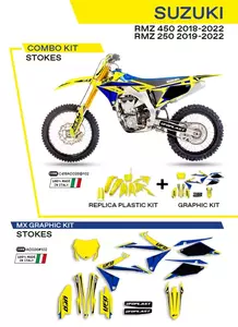 UFO Stokes plastová a dýhová sada Suzuki RMZ 250 19-22 RMZ 450 18-22 žlutá - C418AD026102