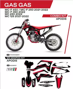 Folheado de motocicleta UFO Apodis GAS GAS MC 125 21-22 MC 250 22 MCF 250 350 450 21-22 preto - AD002001
