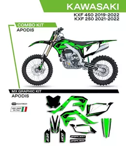 Motorcykel faner UFO Apodis Kawasaki KXF 250 21-22 KXF 450 19-22 svart - AD017001