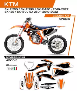 Finér til motorcykel UFO Apodis orange hvid sort OEM - AD022999X