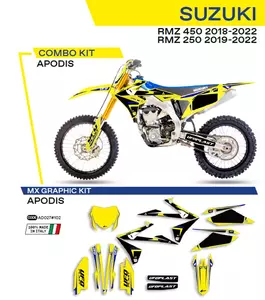Placage moto UFO Apodis Suzuki RMZ 250 19-22 RMZ 450 18-22 jaune - AD027102