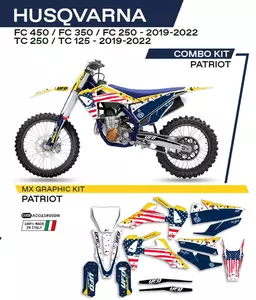 Motociklo fanera UFO Patriot Husqvarna TC 125 250 19-22 FC 250 350 450 19-22 balta mėlyna OEM - AD043999W
