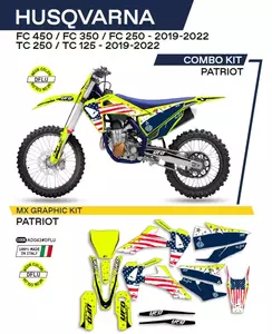 Motocyklová dýha UFO Patriot Husqvarna TC 125 250 19-22 FC 250 350 450 19-22 žlutá neonová - AD043DFLU