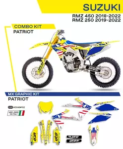 Okleina motocyklowa UFO Patriot Suzuki RMZ 250 19-22 RMZ 450 18-22 żółty - AD046102
