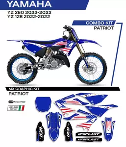 Motorfiets fineer UFO Patriot Yamaha YZ 125 250 22 wit blauw OEM - AD047999