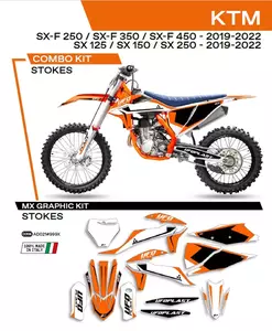 Finér til motorcykel UFO Stokes orange sort hvid OEM - AD021999X