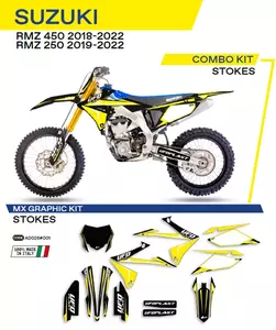 UFO Stokes dýha na motocykl Suzuki RMZ 250 19-22 RMZ 450 18-22 černá - AD026001