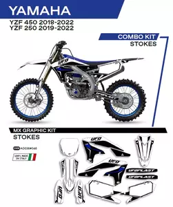 Placage moto UFO Stokes Yamaha YZF 250 19-22 YZF 450 18-22 blanc - AD036046