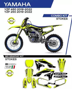 Placage moto UFO Stokes Yamaha YZF 250 19-22 YZF 450 18-22 jaune fluo - AD036DFLU