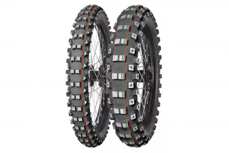 Zadní pneumatika Mitas Terra Force MX-MH Medium/Hard 70/100-10 41J TT červená/zelený pruh DOT 2022-1