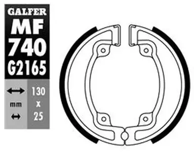 Galfer patins de frein arrière Kymco Agility RS 50 125 09- Movie 125 97- People 50 99-04 Vivo 125 99- - MF740G2165