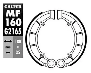Galfer zadné brzdové čeľuste Kawasaki KDX 200 85-88 KH 500 76- KX 125 84 - MF160G2165