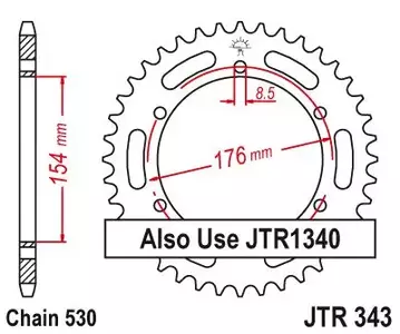 Zadné reťazové koleso JT JTR343.43, 43z veľkosť 530 - JTR343.43