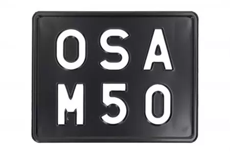 Placa de matrícula OSA M50 preta