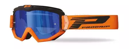Motocyklové brýle Progrip PG3201 FL Atzaki černé fluo oranžové modré zrcadlové sklo - PZ3201FL-366