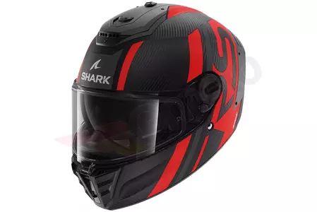 Kask motocyklowy integralny Shark Spartan RS Carbon Shawn Mat carbon/czarny/czerwony mat L -1
