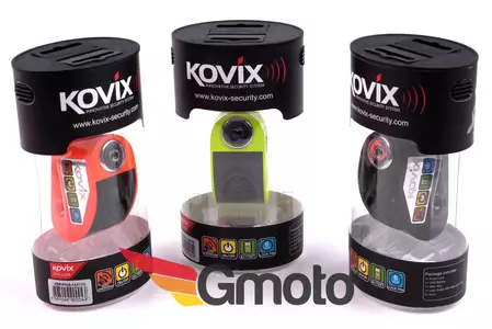 Zámok kotúčovej brzdy s alarmom KOVIX KD6 oranžový kufor + puzdro-5