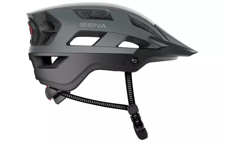 Kask rowerowy M1 Trial z interkomem Bluetooth 4.1 zasięg do 900 m tylna lampka LED L 58-62 cm szary 