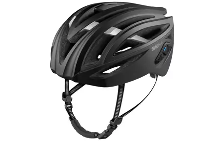 Sena R2 Шосейна велосипедна каска с Bluetooth 4.1 интеркомуникация с обхват до 900 м задна LED светлина L 58-62 cm черна - R2-MB00L