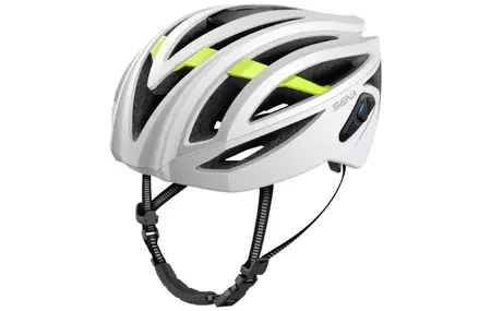 Sena R2 Casque vélo route avec interphone Bluetooth 4.1 portée jusqu'à 900 m feu arrière LED M 55-58 cm blanc - R2-MW00M