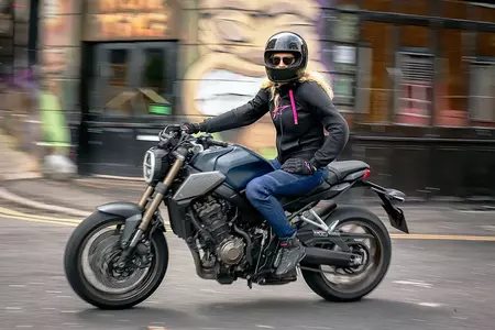 Jachetă de motocicletă pentru femei cu glugă Alpinestars Stella Chrome Sport negru/roz 2XL-2