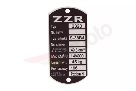 Typeplaatje Komar ZZR 2320 - 126895