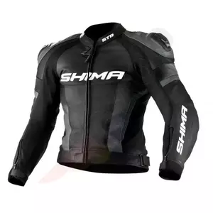 Kožená bunda na motorku Shima STR čierna 48