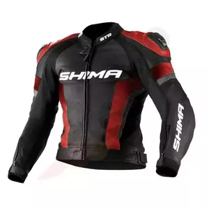 Shima STR chaqueta de moto de cuero rojo S-1