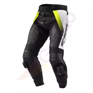 Shima STR pantalones de moto de cuero negro fluo M-1