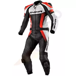 Shima STR pantalones de moto de cuero negro blanco naranja XS-3