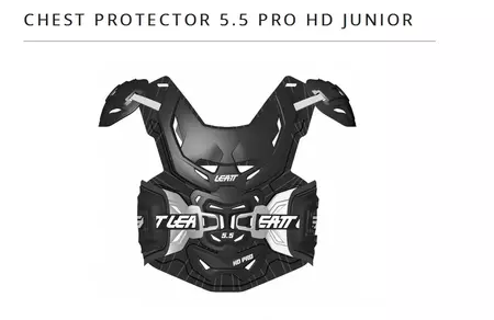 Protège poitrine Leatt 5.5 Pro HD Junior noir/blanc - 5014210131