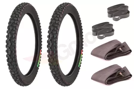 Reifensatz Reifen + Schlauch + Felgenband Enduro Cross 2.50-17 P75 6PR TT - 128092