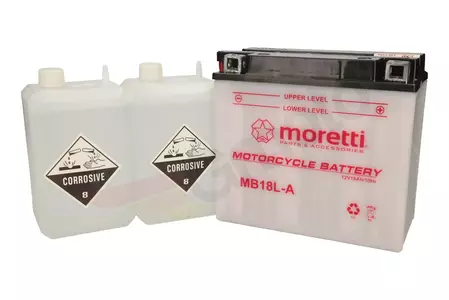 Batterie Akku Standard 12V 18Ah YB18L-A (MB18L-A) Moretti  - AKUMB18L-AXXMOR000