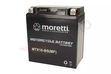 Akumulator żelowy 12V 14Ah Moretti YTX16B-BS (MTX16-BS) - AKUMTX16XXXXMOR000