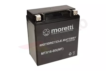 Gel Batterie Akku 12V 14Ah YTX16B-BS (MTX16-BS) mit Ladegerät Moretti-2