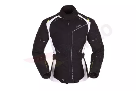 Modeka Amber Lady tekstila motocikla jaka melnā un baltā krāsā 32-1