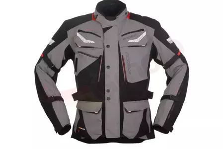 Modeka Chekker tekstila motocikla jaka melns-pelēks 3XL-1