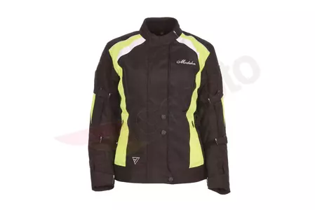Modeka Janika Ženska tekstilna motoristička jakna, crna i neon 34-1