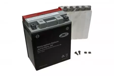 Bateria sem manutenção de 12 Ah JMT YTX14AHL-BS (WPX14AHL-BS)
