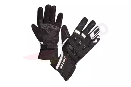 Modeka Challenge Long gants moto noir et blanc K8-1