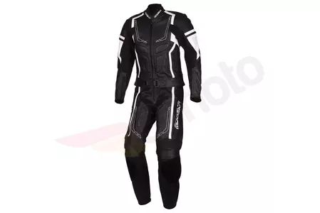 Fato de motociclista em pele Modeka Chaser II preto e branco K26-1