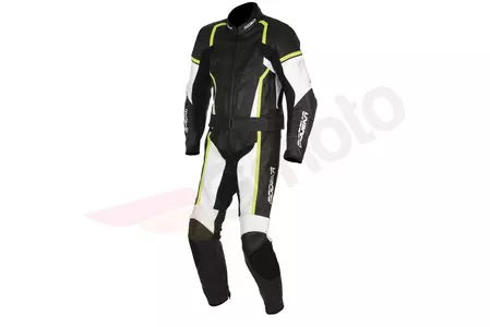 Fato de motociclista em pele preta/neon Modeka Chaser 58 - 030910N58