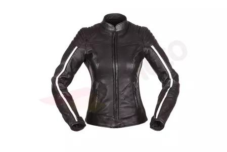 Modeka Alva Lady chaqueta de moto de cuero blanco y negro 34-1