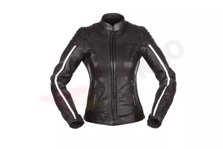 Modeka Alva Lady chaqueta de moto de cuero blanco y negro 36-1