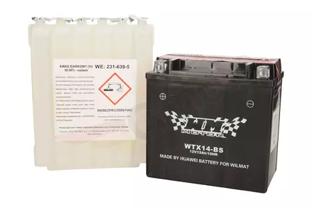 Vedligeholdelsesfri WM-motor YTX14-BS 12V 12Ah batteri-1