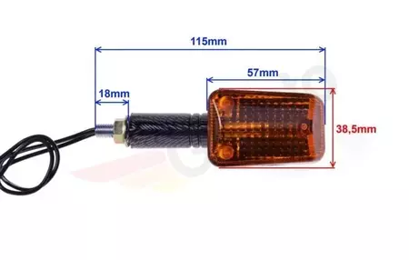 Luz intermitente larga Carbon Mini difusor naranja-2