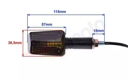 Indicateur de direction long noir Mini diffuseur fumé-2